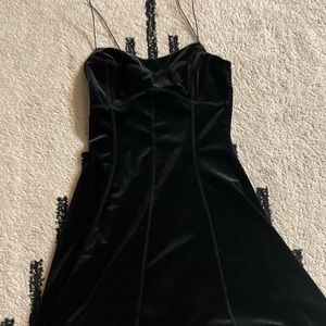 Black velvet urban outfitters dress